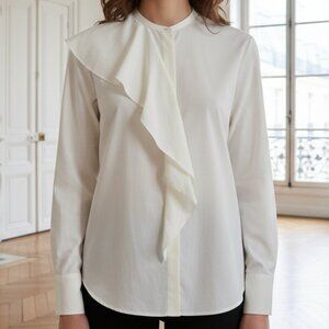 Vince oversized cream silk blouse size 2